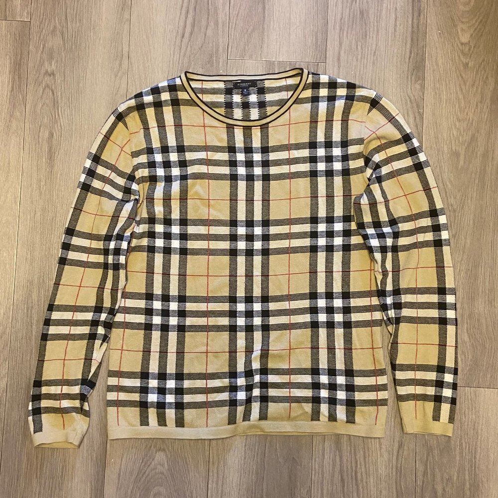 Burberry London Check Cotton Sweater Size M